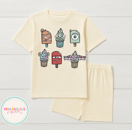 Disney Ice Cream T-Shirt & Short Set | Kids Summer Outfit