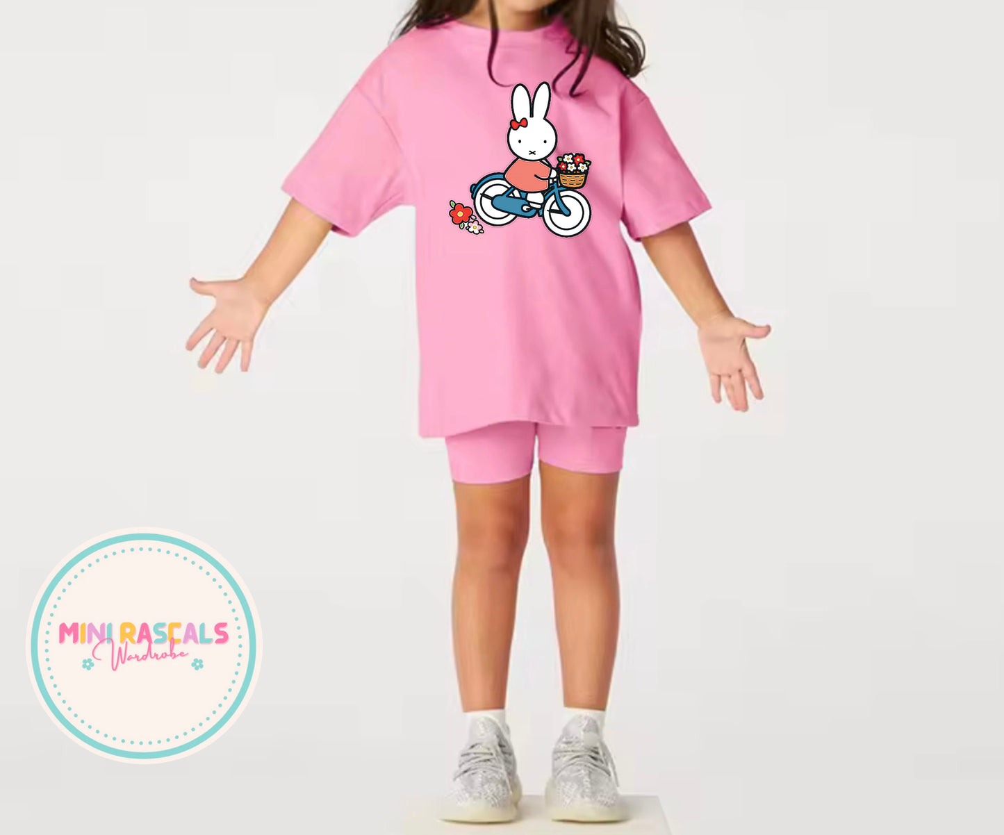 Miffy Rabbit Bicycle Girls Co-ord Set | Cute Kids Matching Outfit | Mini Rascals