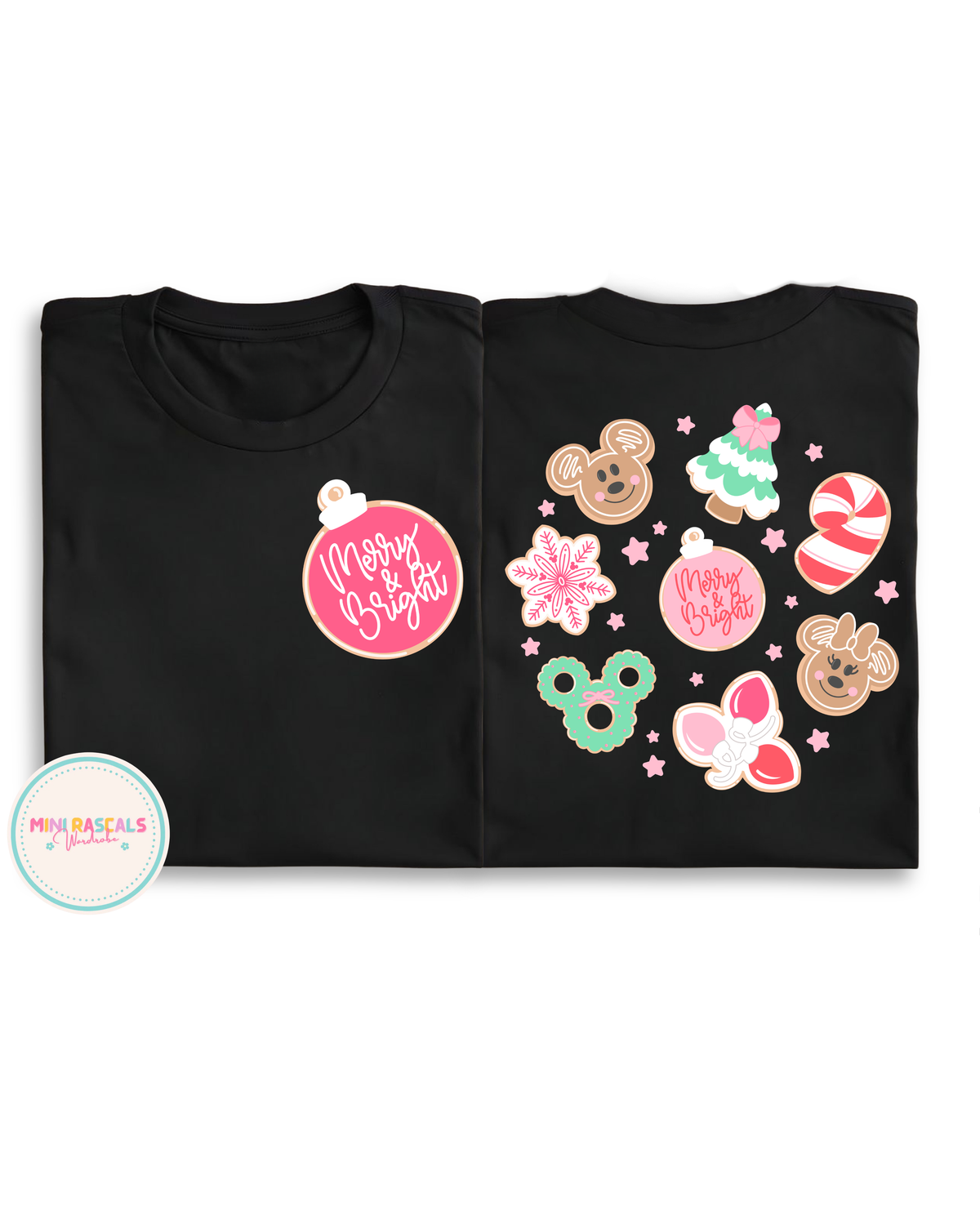 Girly Merry and Bright Christmas T-Shirt and Sweatshirt