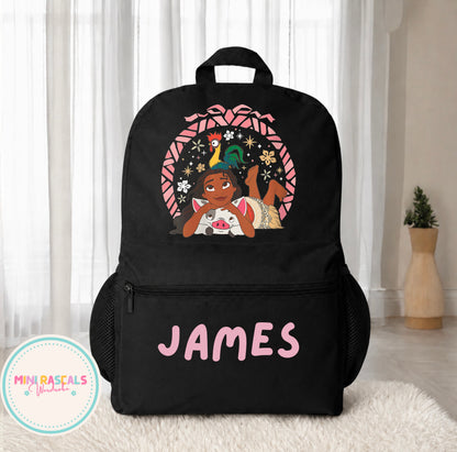 Personalised Moana Girls Backpack | Custom Name School Bag | Mini Rascals