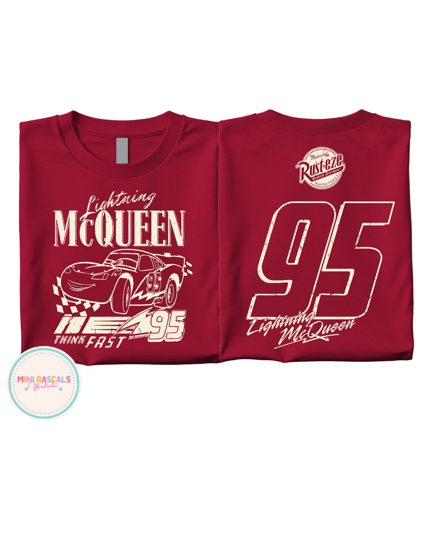 Lightning McQueen Think Fast Double-Sided Children's T-Shirt