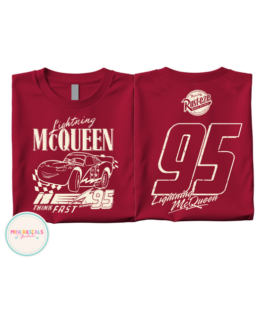 Lightning McQueen Think Fast Double-Sided Children's T-Shirt