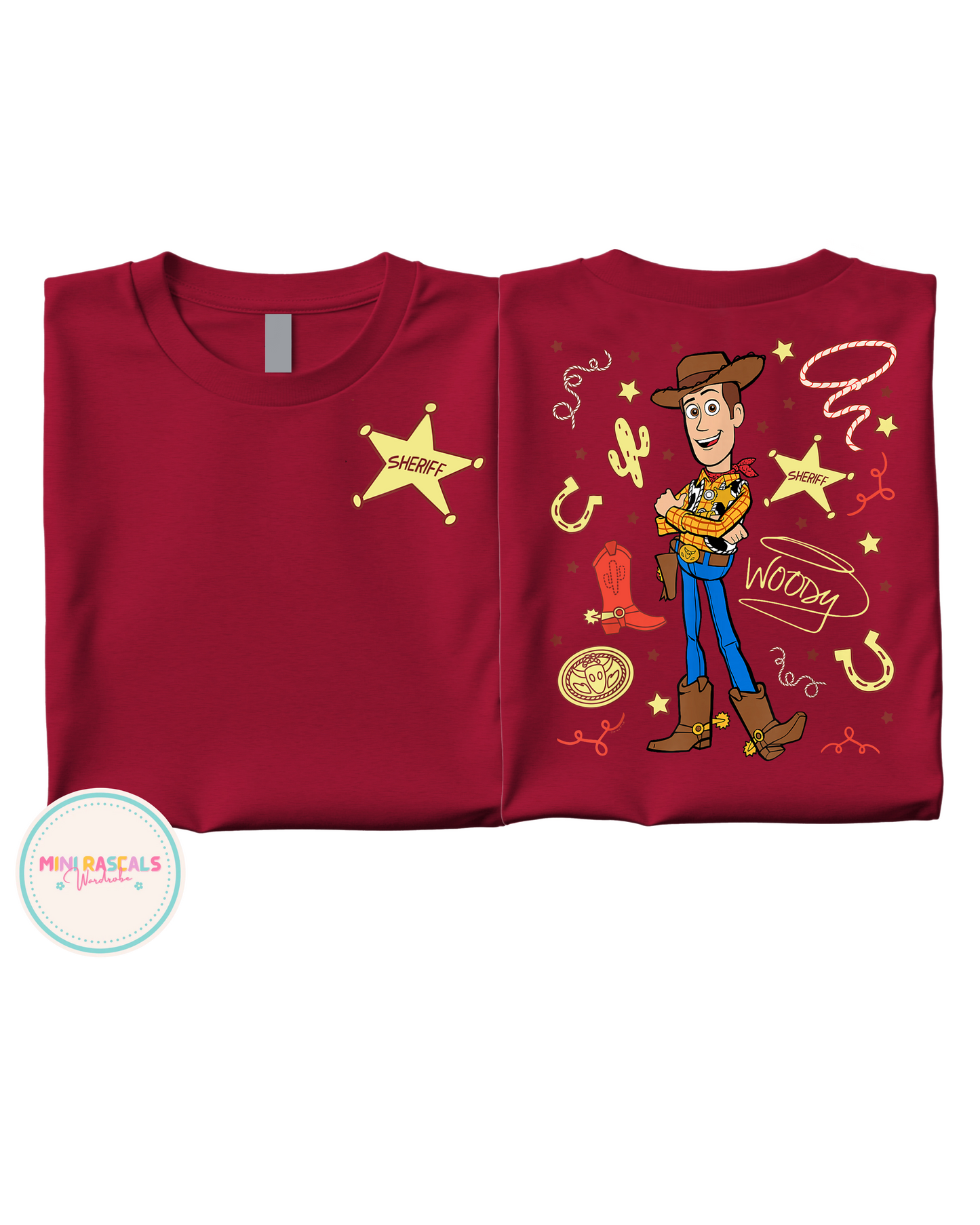 Sheriff Woody Toy Story Inspired Double Sided T-Shirt | Kids Character Tee