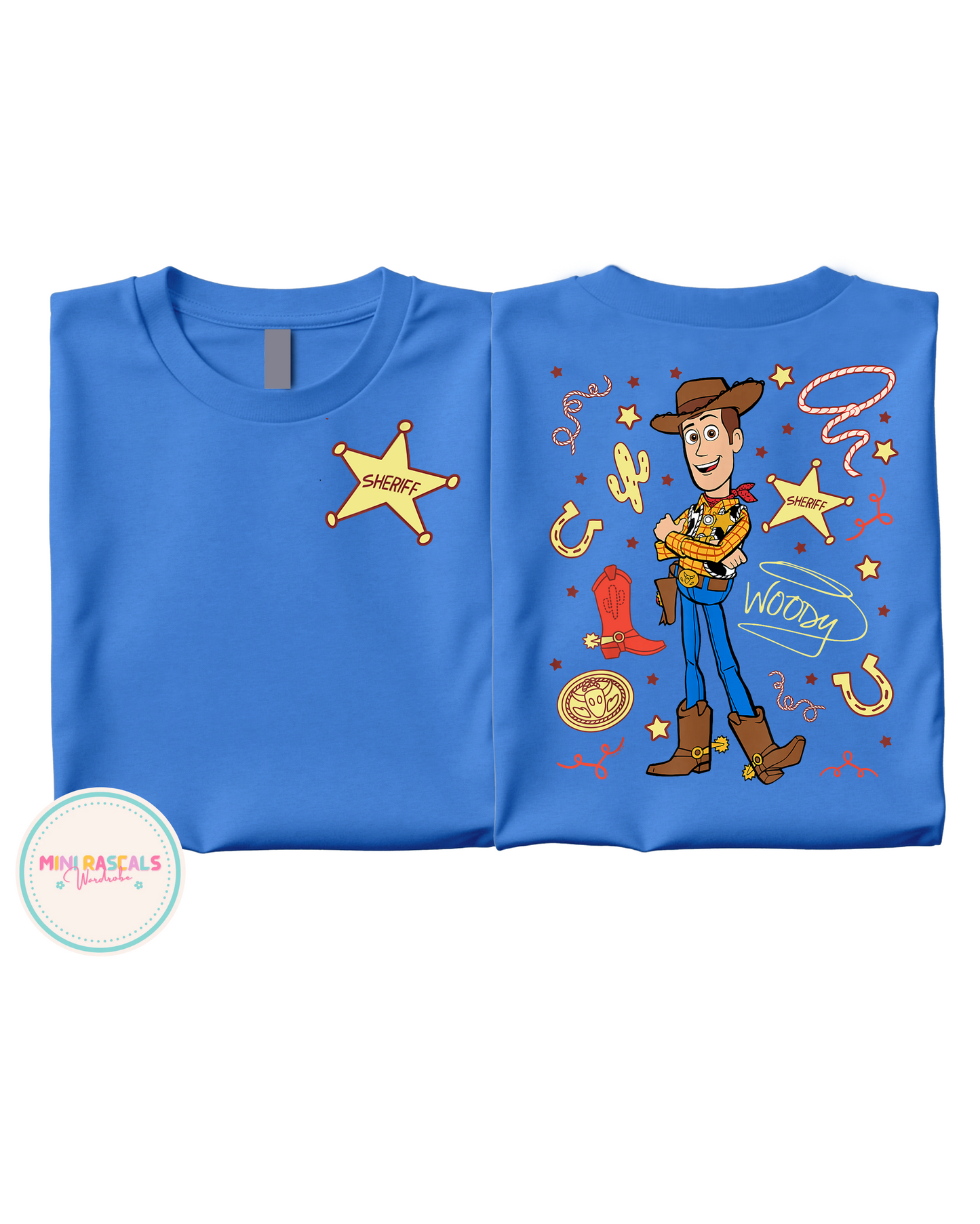 Sheriff Woody Toy Story Inspired Double Sided T-Shirt | Kids Character Tee