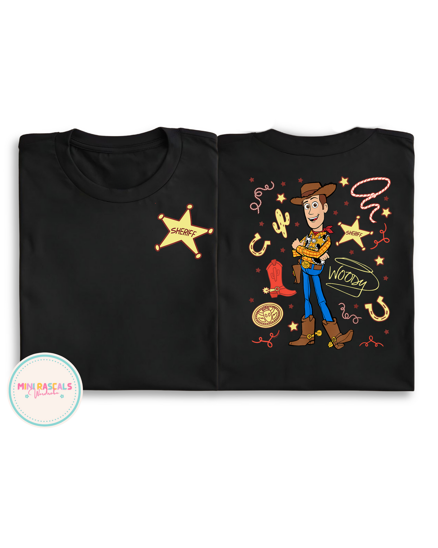 Sheriff Woody Toy Story Inspired Double Sided T-Shirt | Kids Character Tee