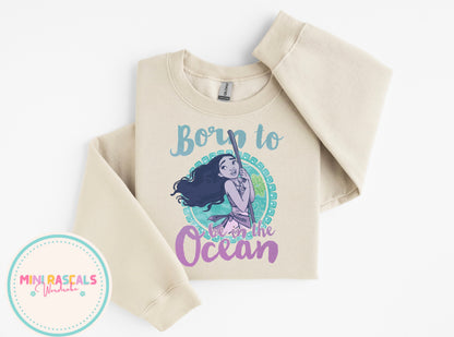 Born to be in the Ocean | Moana Inspired Kids T-Shirt & Sweatshirt | Personalised Disney-Inspired Top