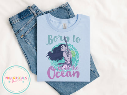 Born to be in the Ocean | Moana Inspired Kids T-Shirt & Sweatshirt | Personalised Disney-Inspired Top