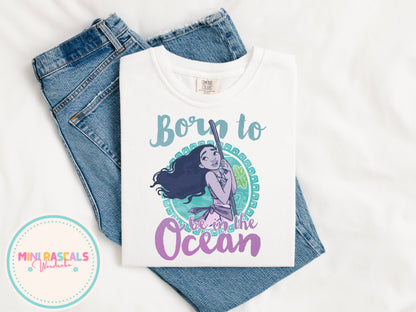 Born to be in the Ocean | Moana Inspired Kids T-Shirt & Sweatshirt | Personalised Disney-Inspired Top