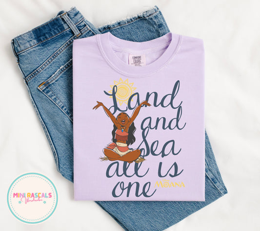 Land and Sea | Moana Inspired Kids T-Shirt | Personalised Disney-Inspired Top