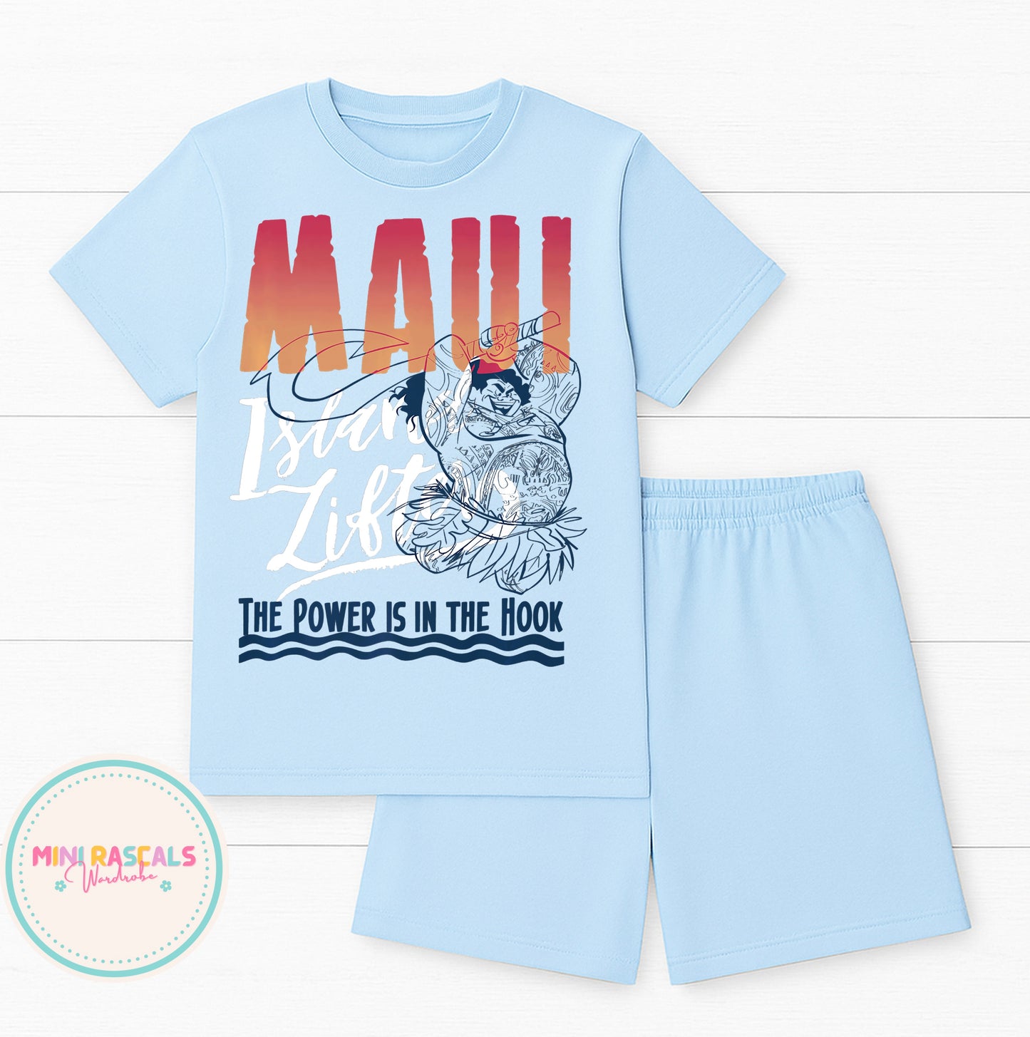 Disney Maui 'Power in the Hook' T-Shirt & Short Set | Kids Summer Outfit