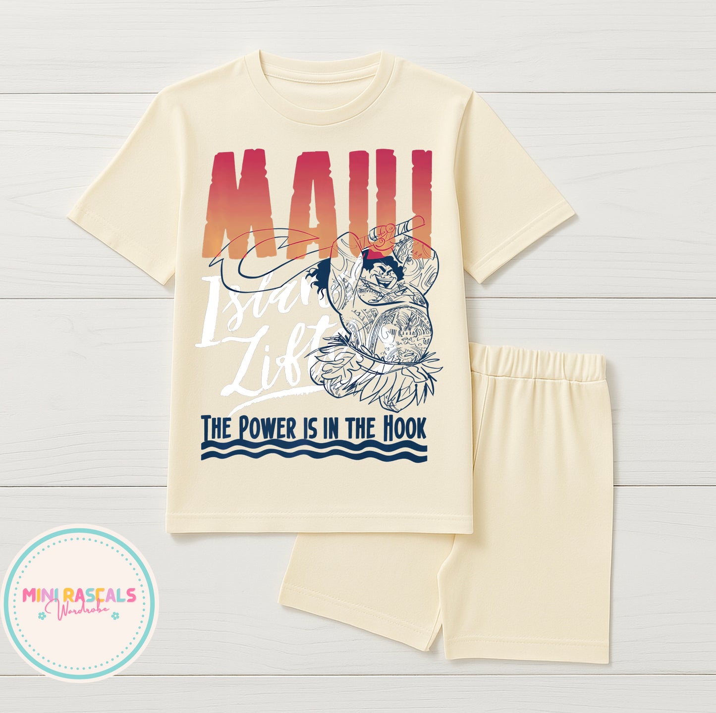 Disney Maui 'Power in the Hook' T-Shirt & Short Set | Kids Summer Outfit