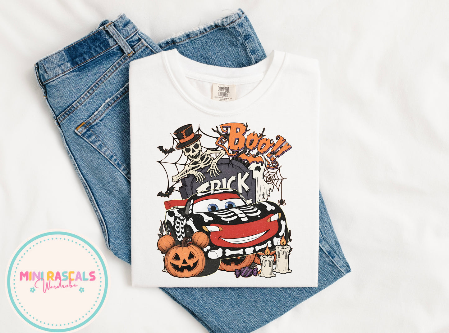 Cars McQueen Skeleton Halloween T-Shirt & Sweatshirt