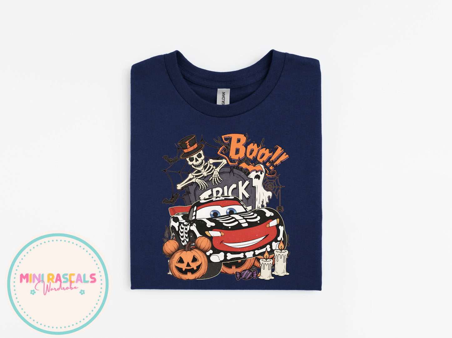 Cars McQueen Skeleton Halloween T-Shirt & Sweatshirt