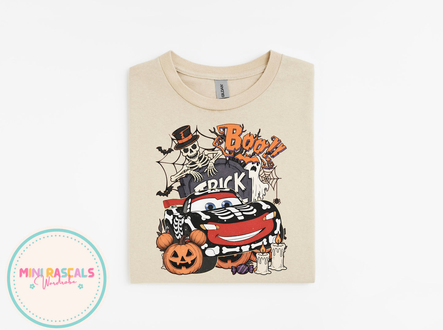 Cars McQueen Skeleton Halloween T-Shirt & Sweatshirt