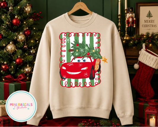 Lightning McQueen Drawing Christmas Sweatshirt