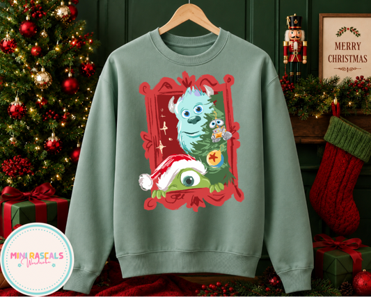 Christmas Sully, Mike and WALL-E Sweatshirt
