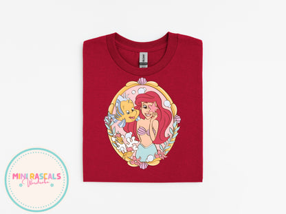 Disney Little Mermaid Ariel T-Shirt & Sweatshirt | Girls Princess Graphic Top | Holiday Outfit