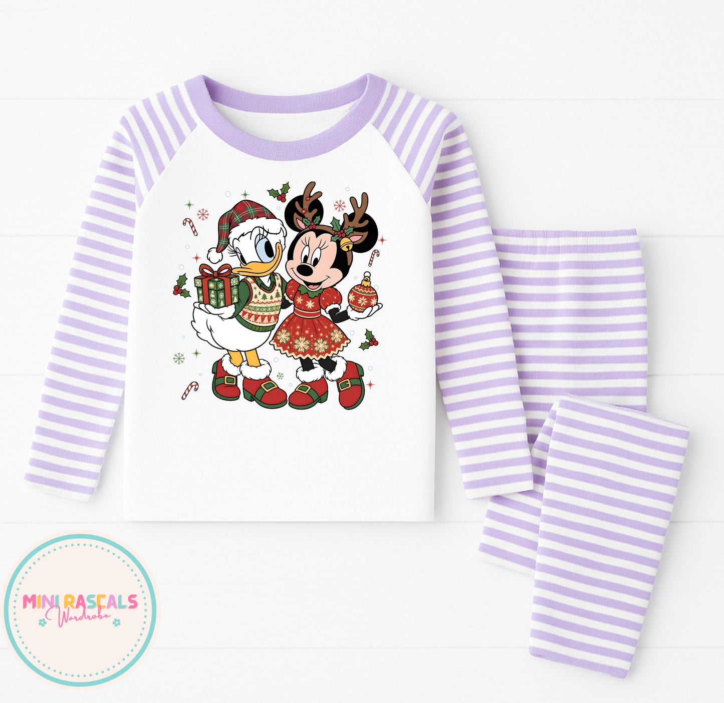 Daisy Duck & Minnie Mouse Christmas Pyjamas | Kids Disney Sleepwear