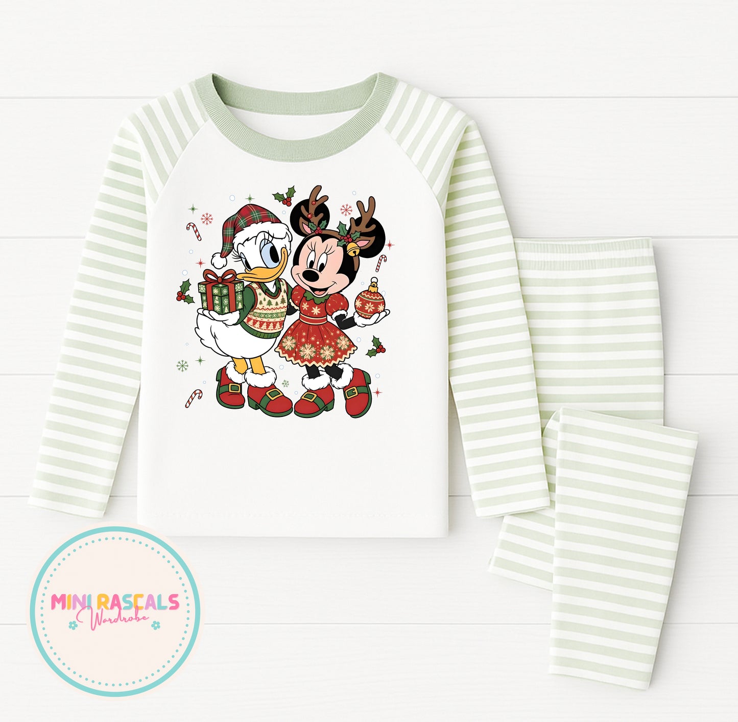 Daisy Duck & Minnie Mouse Christmas Pyjamas | Kids Disney Sleepwear
