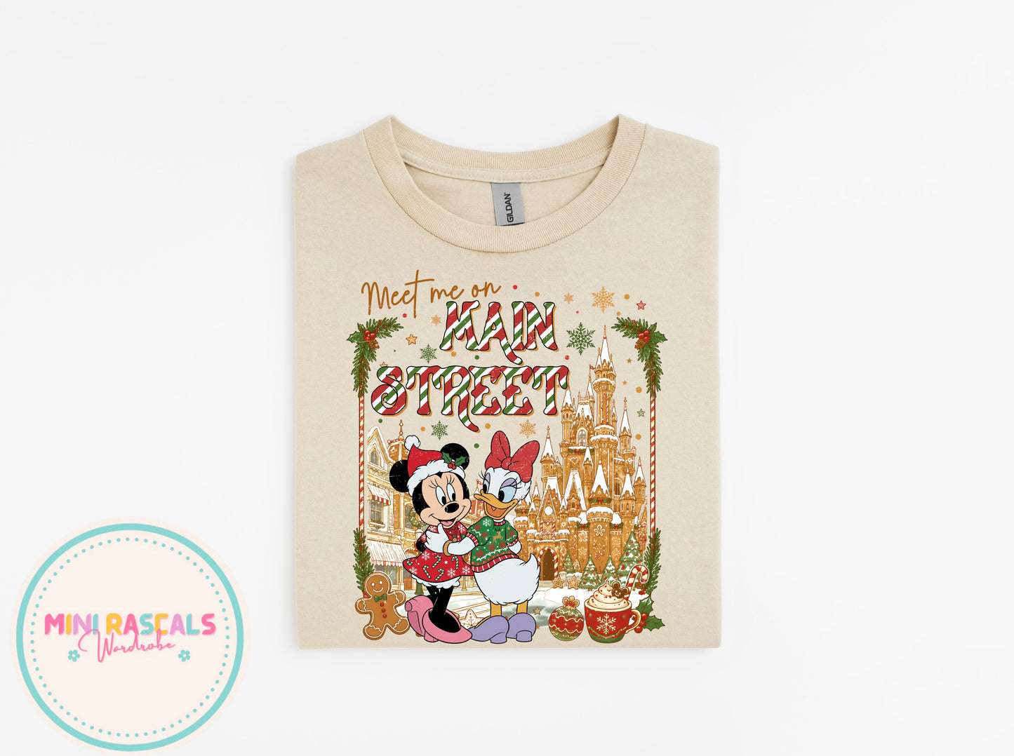 Daisy Duck & Minnie Mouse Meet Me on Main Street Christmas T-Shirt & Sweatshirt