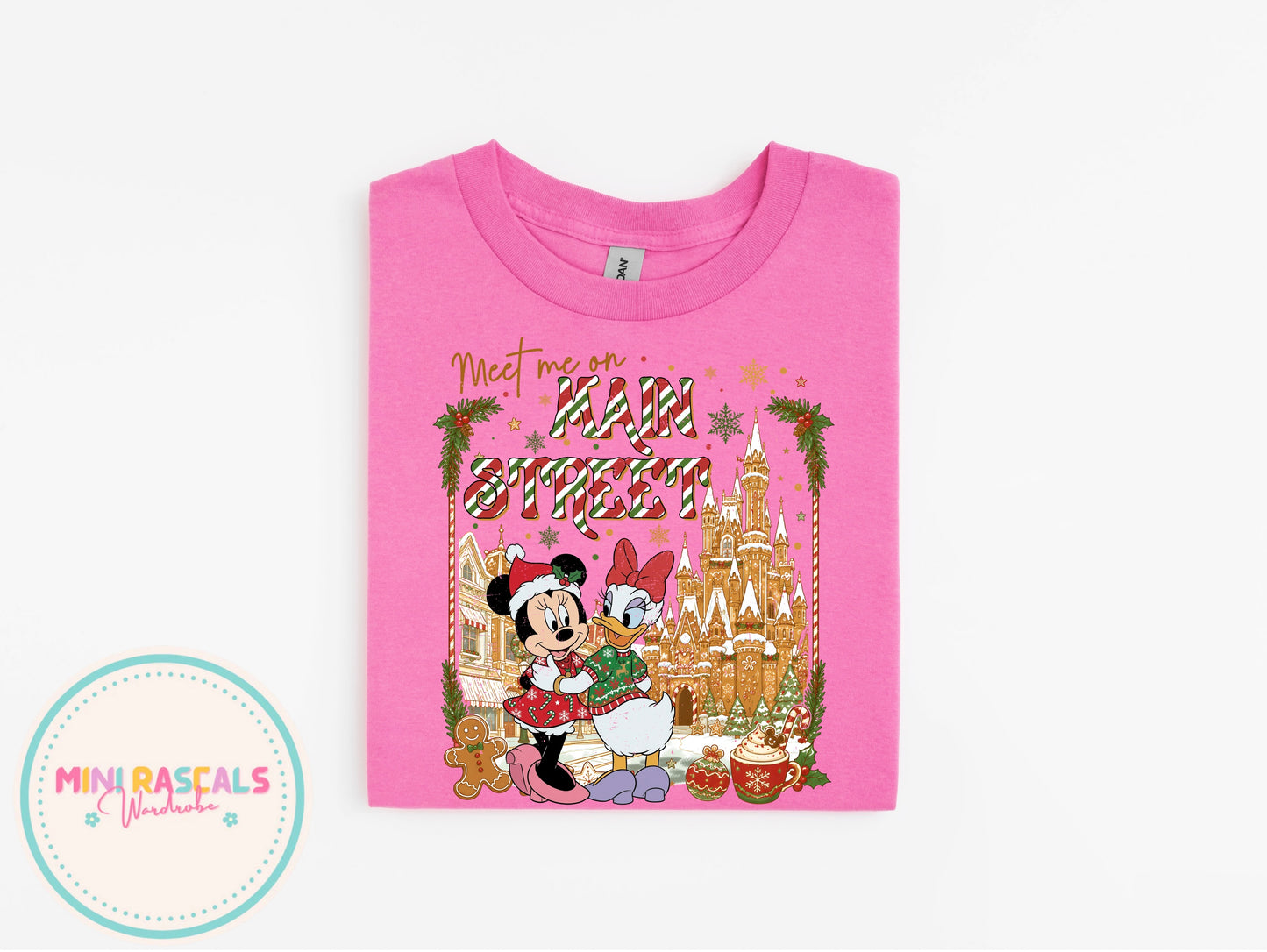 Daisy Duck & Minnie Mouse Meet Me on Main Street Christmas T-Shirt & Sweatshirt