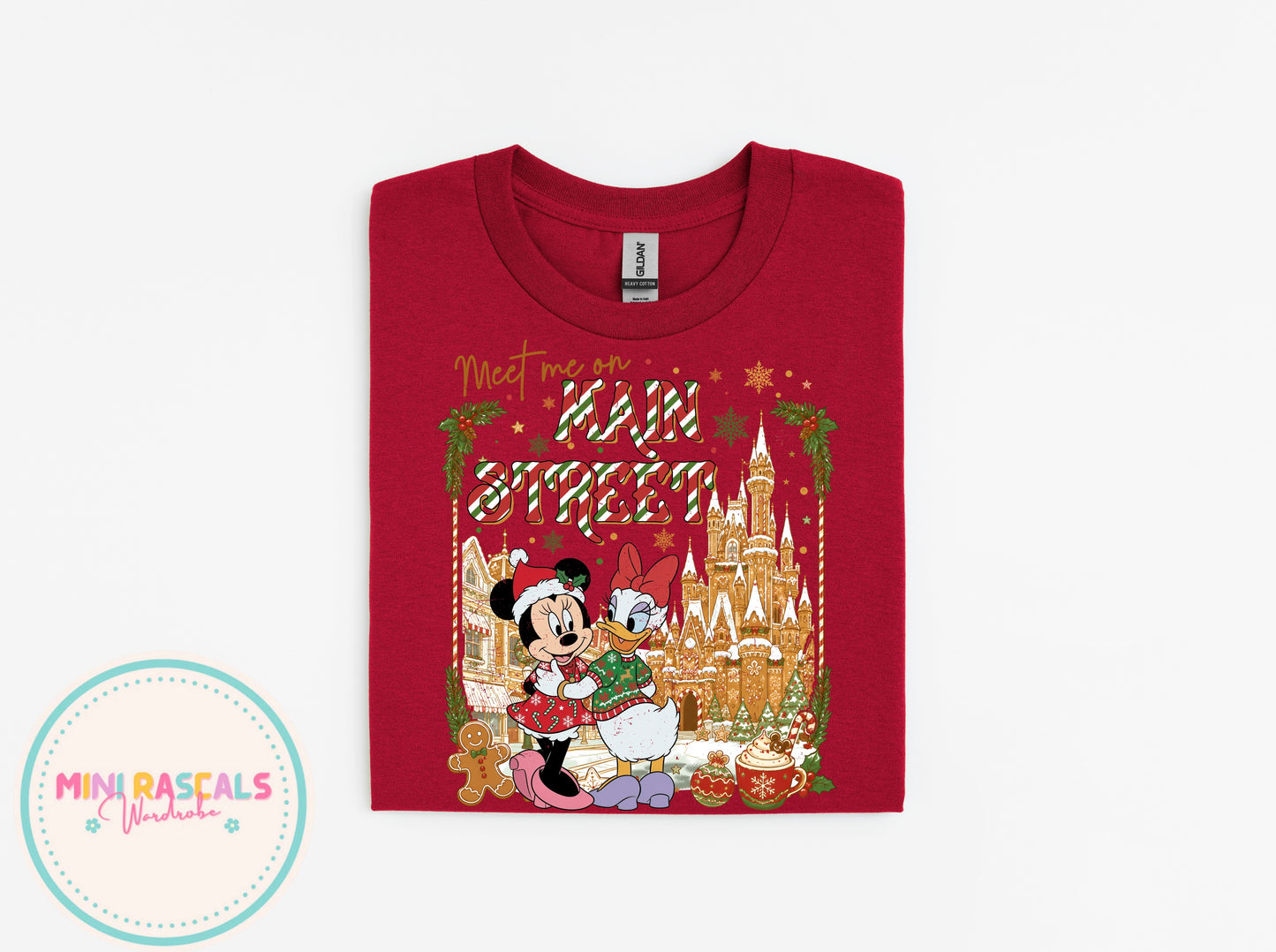 Daisy Duck & Minnie Mouse Meet Me on Main Street Christmas T-Shirt & Sweatshirt
