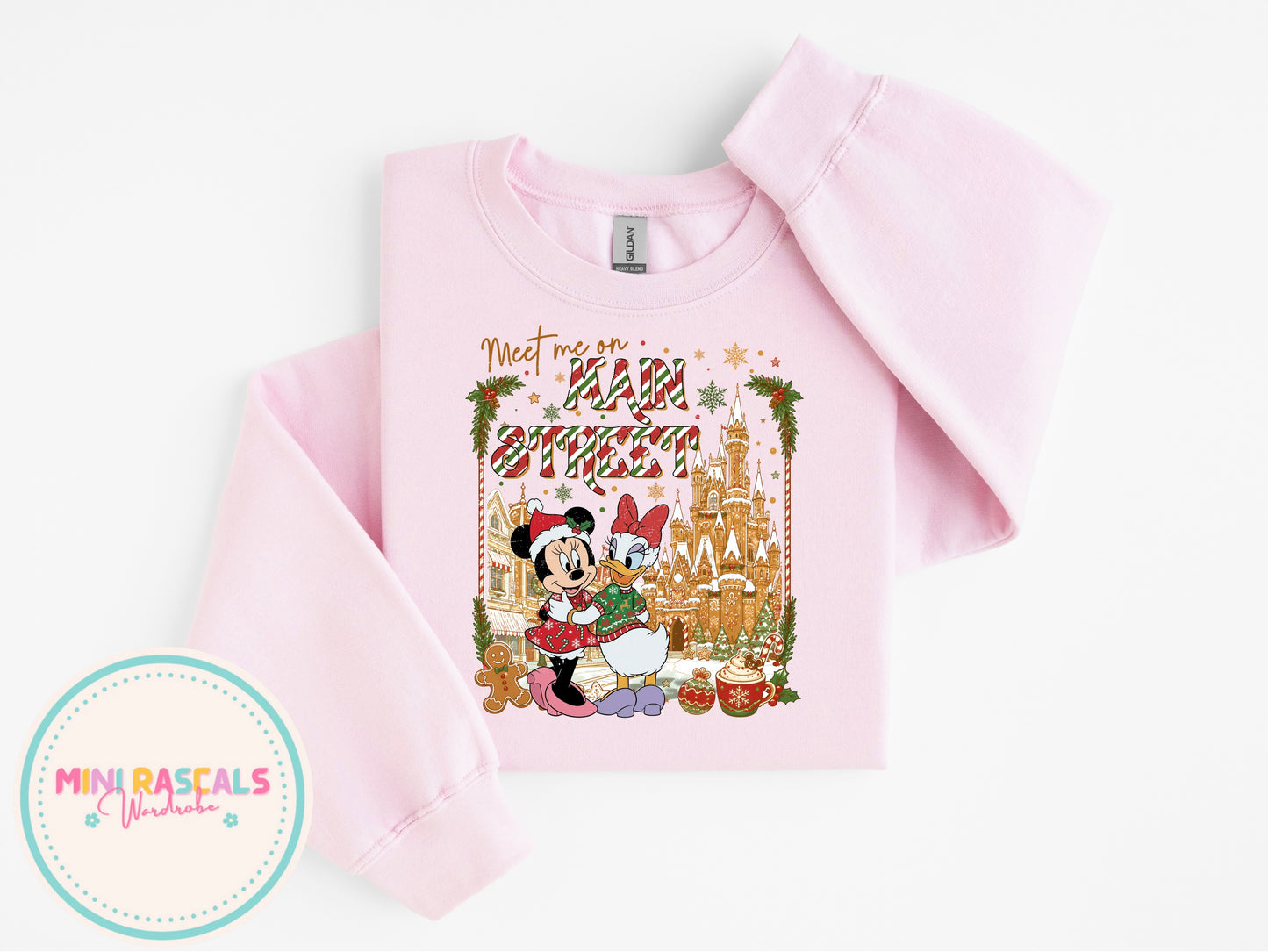 Daisy Duck & Minnie Mouse Meet Me on Main Street Christmas T-Shirt & Sweatshirt