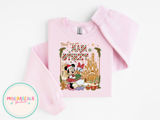 Daisy Duck & Minnie Mouse Meet Me on Main Street Christmas T-Shirt & Sweatshirt