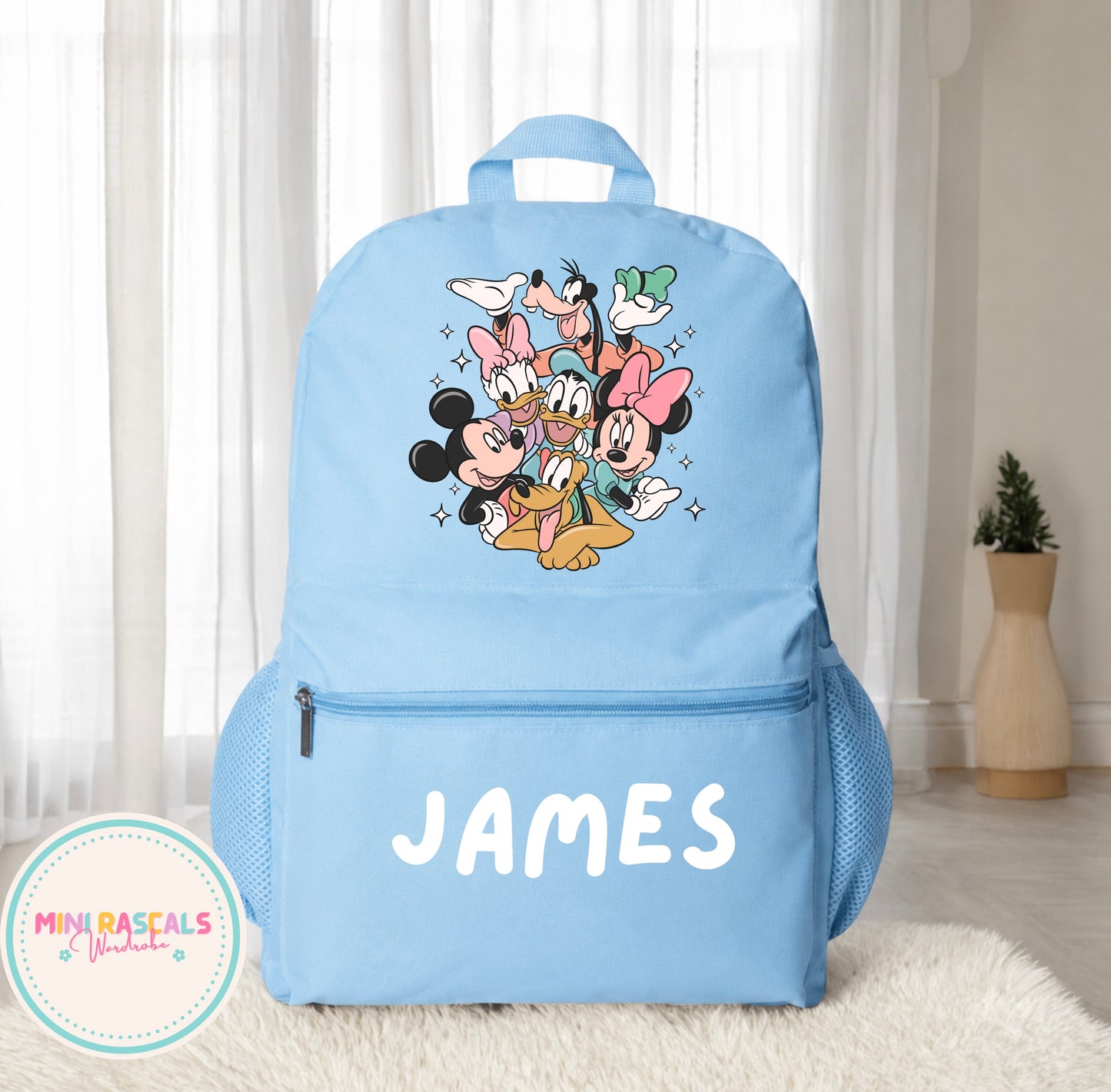 Personalised Mickey Mouse & Friends Backpack | Custom Name School Bag