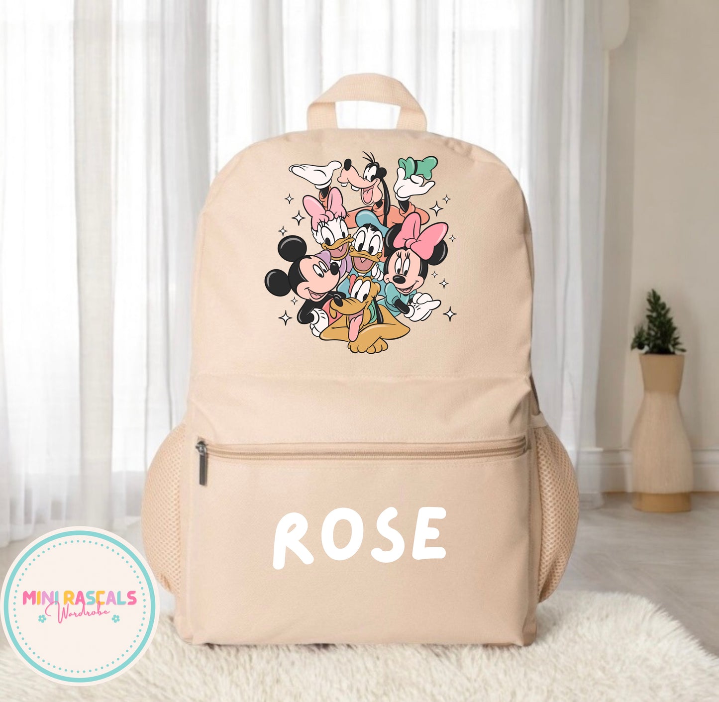 Personalised Mickey Mouse & Friends Backpack | Custom Name School Bag