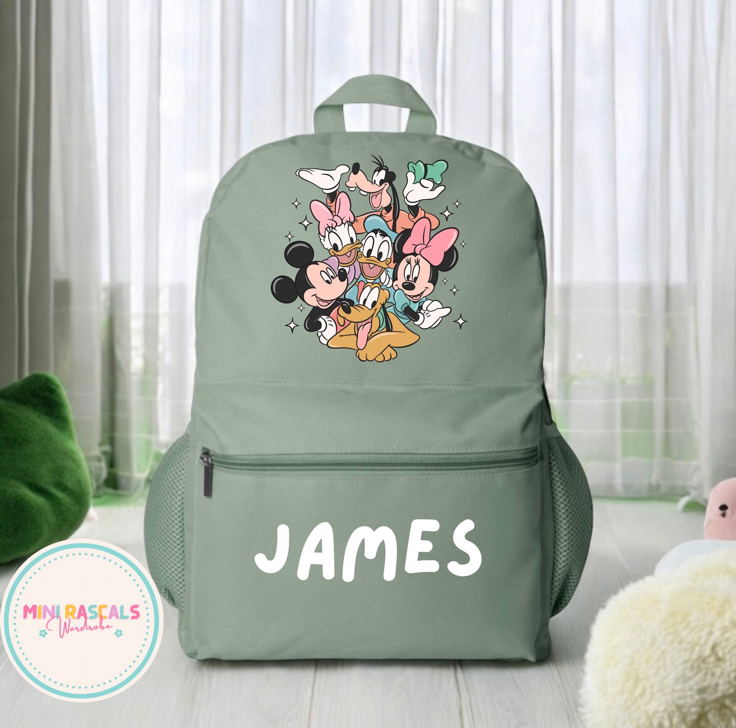 Personalised Mickey Mouse & Friends Backpack | Custom Name School Bag