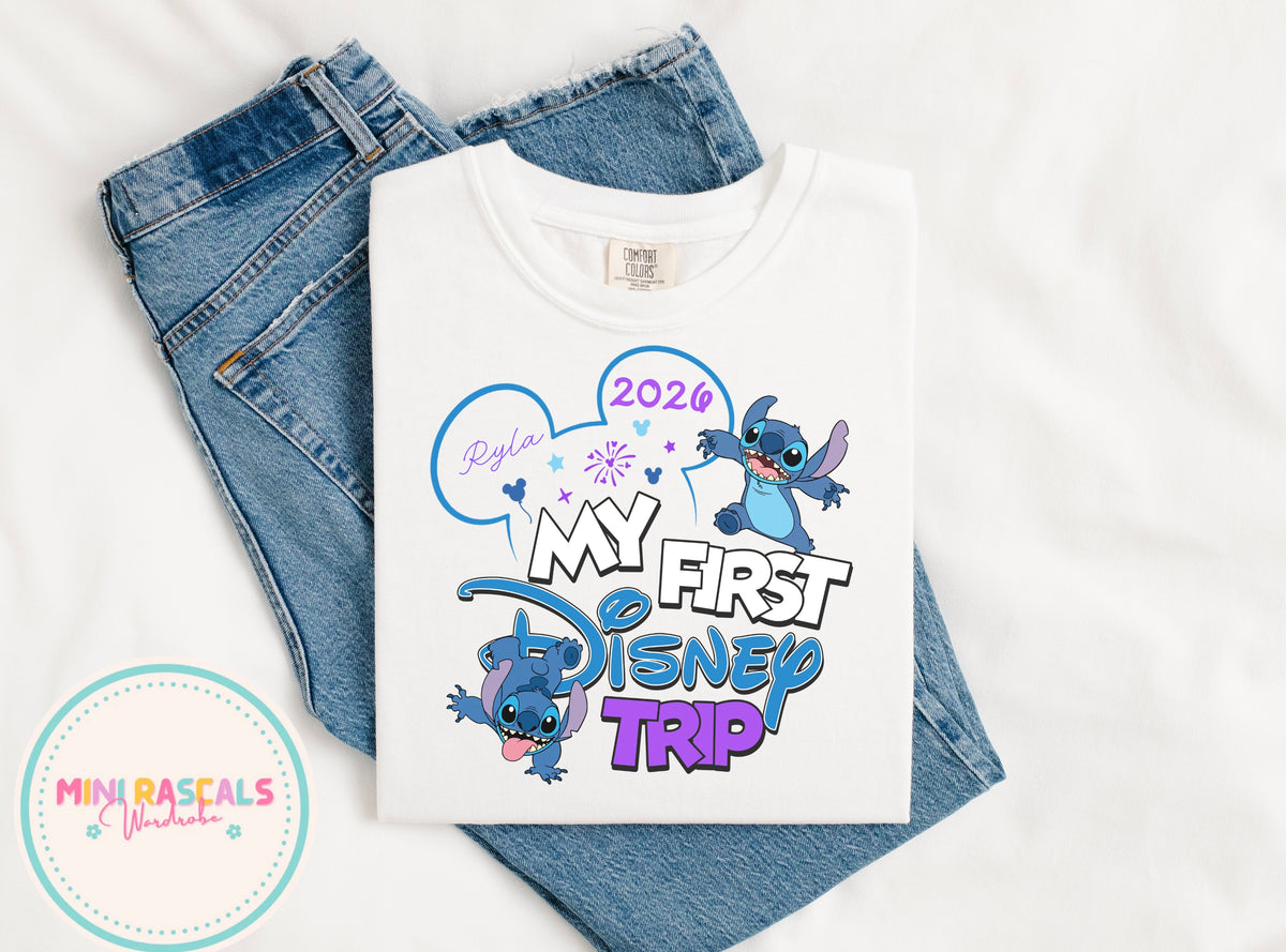Personalised My First Disney Trip Stitch Outfit - Kids T-Shirts and Sweatshirts
