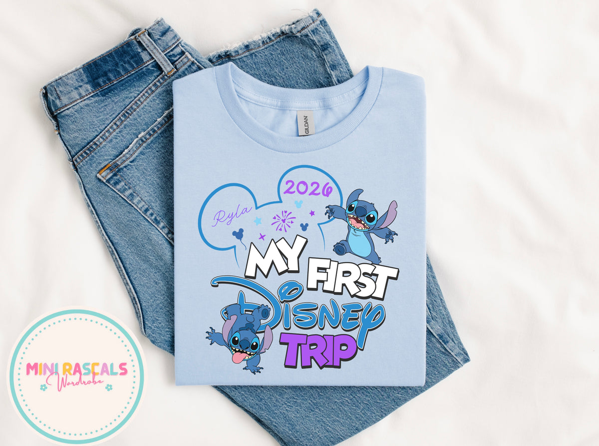 Personalised My First Disney Trip Stitch Outfit - Kids T-Shirts and Sweatshirts