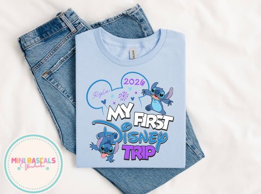Personalised My First Disney Trip Stitch Outfit - Kids T-Shirts and Sweatshirts