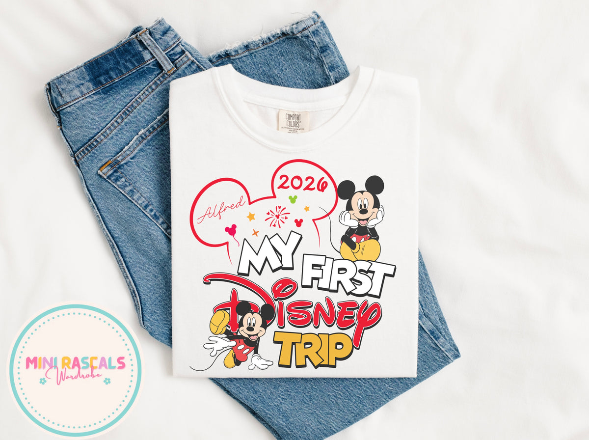 Personalised My First Disney Trip Mickey Mouse Outfit - Kids T-Shirts and Sweatshirts