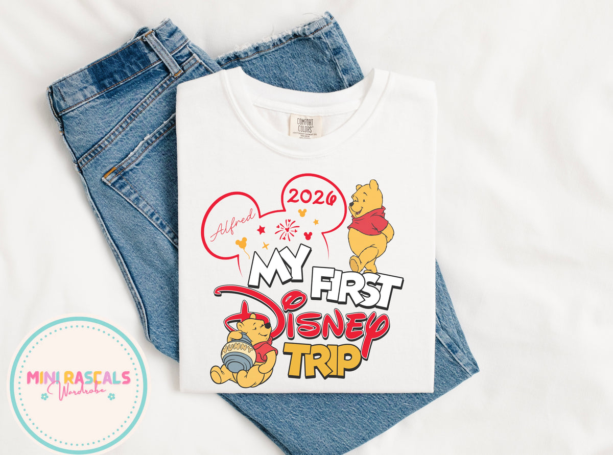 Personalised My First Disney Trip Winnie the Pooh Outfit - Kids T-Shirts and Sweatshirts