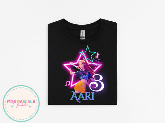 Personalised Mira KPOP Demon Hunters Birthday T-Shirt or Sweatshirt | Custom Name & Age
