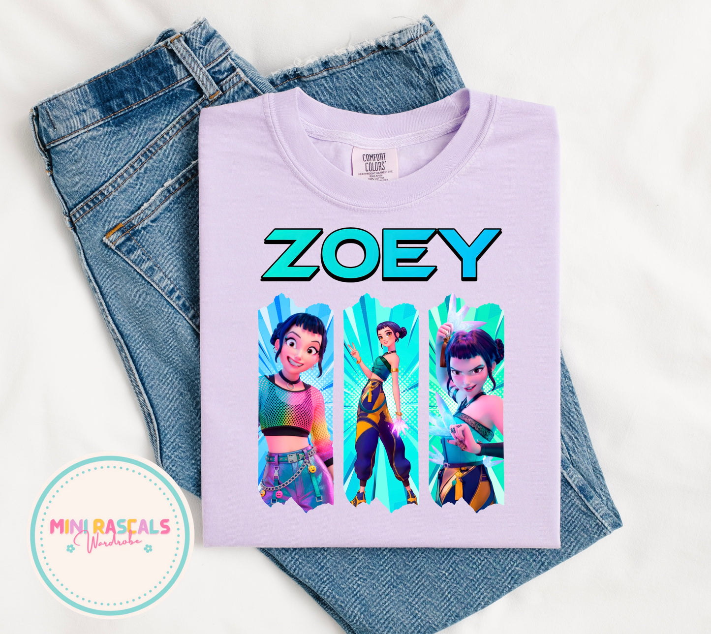 KPOP Demon Hunters Zoey Kids T-Shirt | Huntrxx Girls Graphic Tee | Character Birthday Top