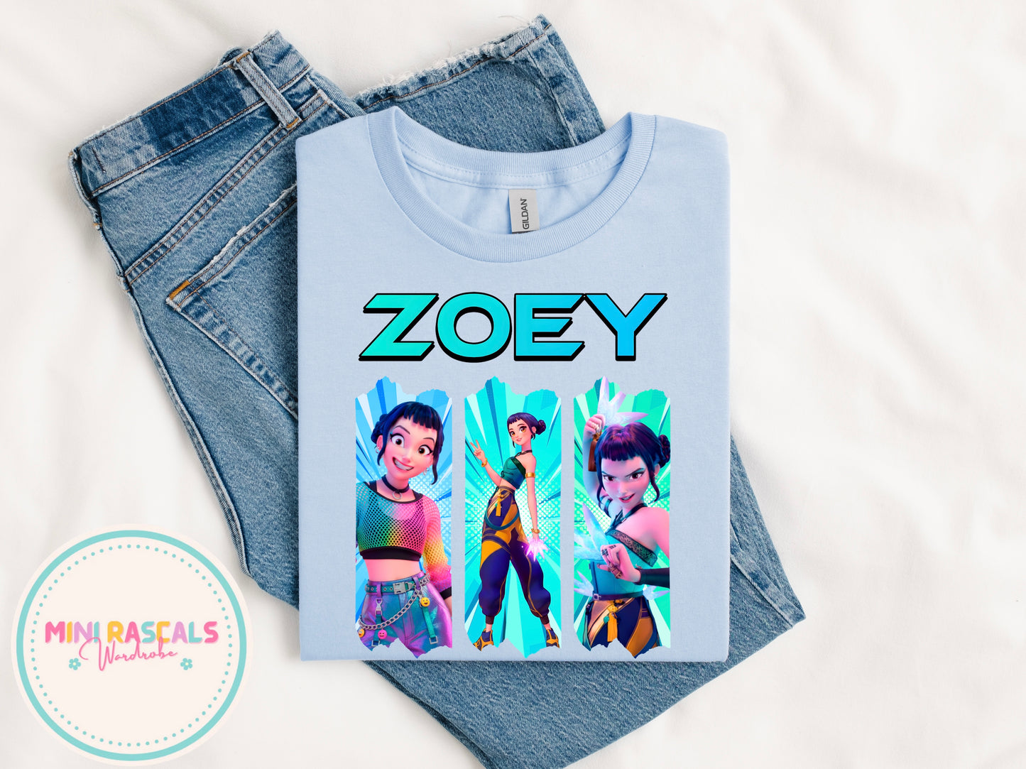 KPOP Demon Hunters Zoey Kids T-Shirt | Huntrxx Girls Graphic Tee | Character Birthday Top