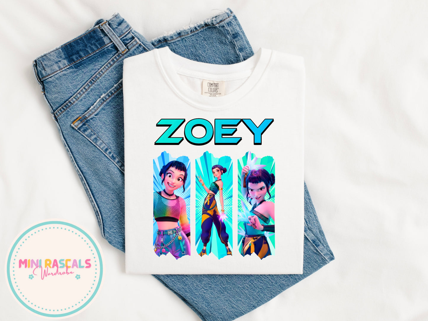 KPOP Demon Hunters Zoey Kids T-Shirt | Huntrxx Girls Graphic Tee | Character Birthday Top