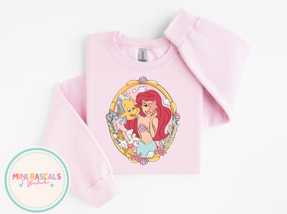 Disney Little Mermaid Ariel T-Shirt & Sweatshirt | Girls Princess Graphic Top | Holiday Outfit