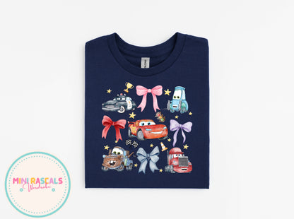 McQueen and friends Bows Racing - Adults T-Shirts and Sweatshirt