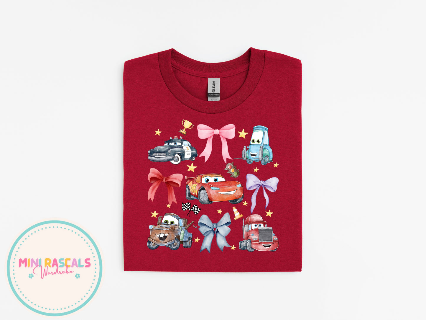 McQueen and friends Bows Racing - Adults T-Shirts and Sweatshirt
