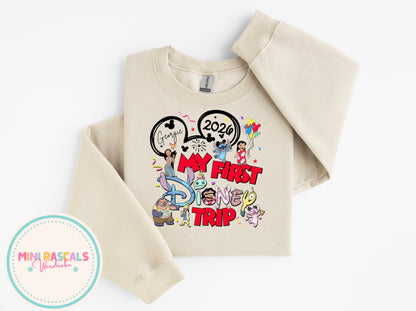 Personalised Disney Lilo and Stitch My First Disney Trip Kids T-Shirts and Sweatshirt