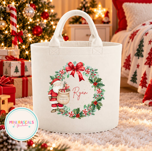 Personalised Christmas Name Storage & Present Basket