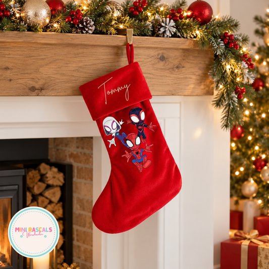 Spider and Friends Inspired Personalised Christmas Stocking