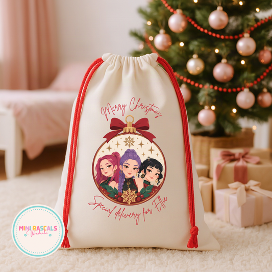 Personalised K-pop Hunters Bauble Christmas Sack