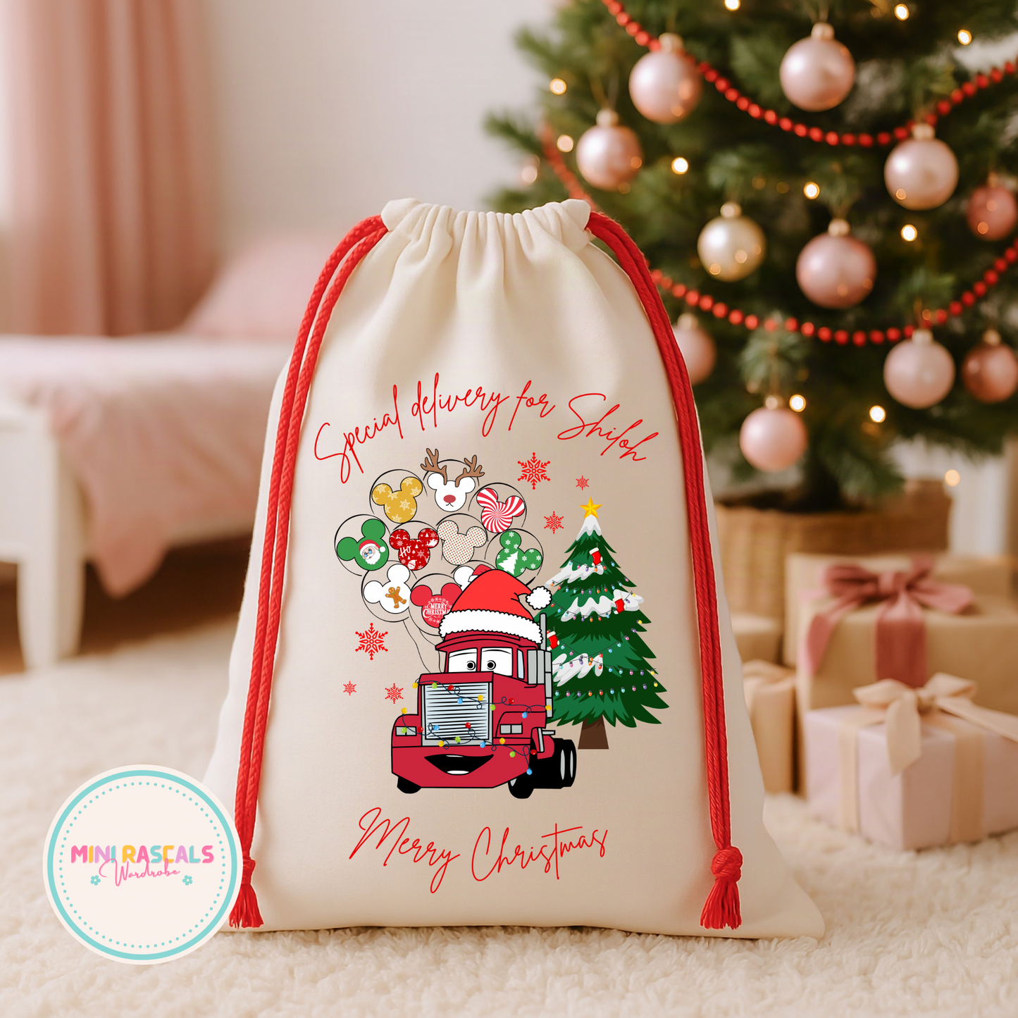 Personalised Cars Mack Christmas Sack