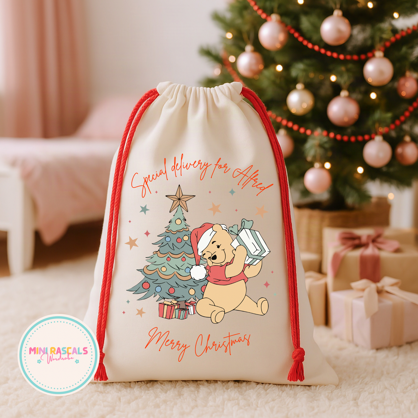Personalised Winnie the Pooh Christmas Sack