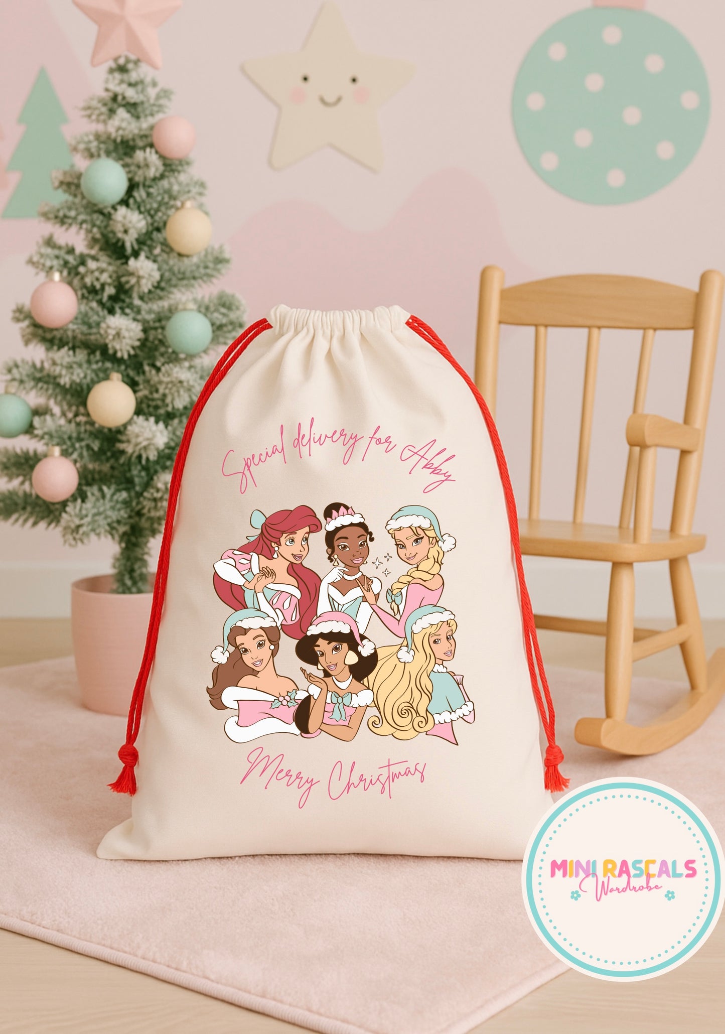Personalised Disney Princess Christmas Sack